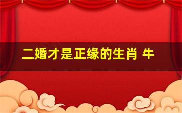 二婚才是正缘的生肖 牛